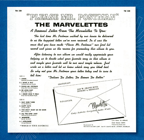 Marvelettes Postman back cover